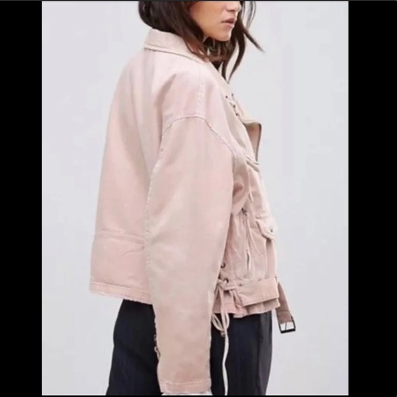 NWOT Free People Blush Pink Moto Jacket - Picture 3 of 7